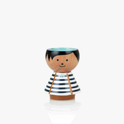 Boy in blue stripes Bordfolk egg cup by Scandinavian Lucie Kaas