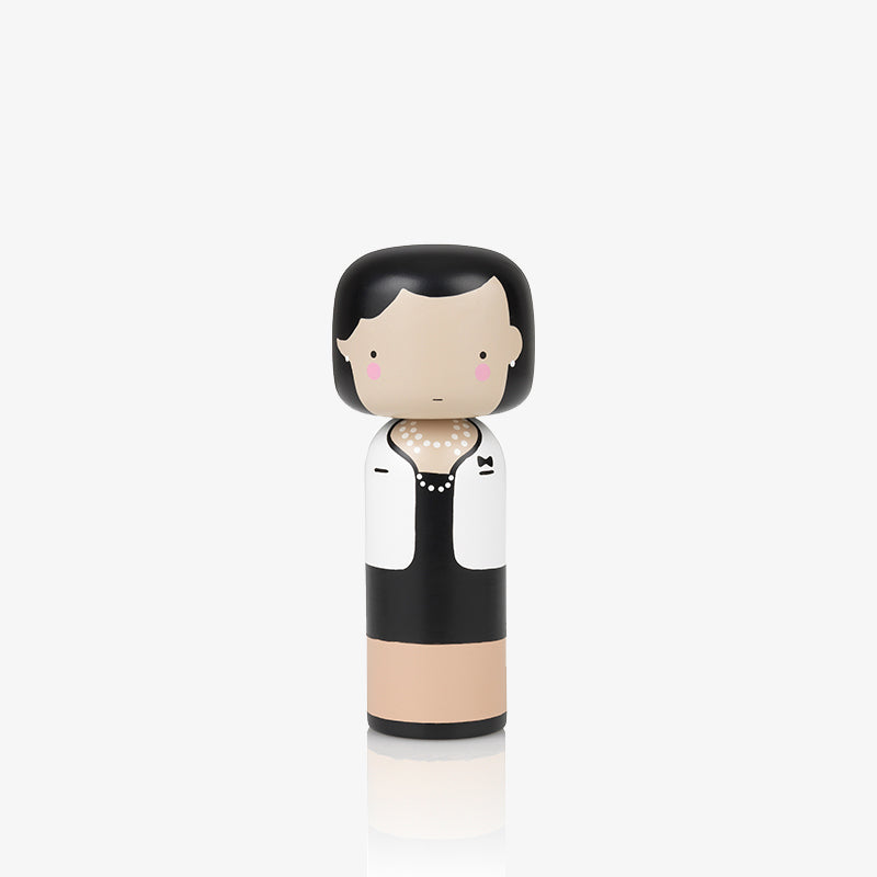 Sketch Inc. Lucie Kaas modern wooden kokeshi doll as Coco Chanel