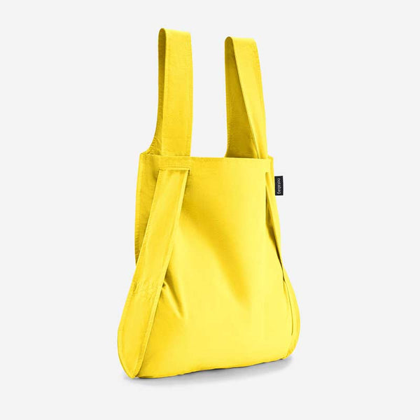 Notabag Yellow 2 in one tote bag and backpack