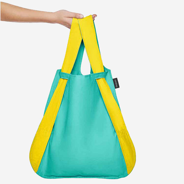 Notabag Yellow & Mint 2 in 1 back and backpack